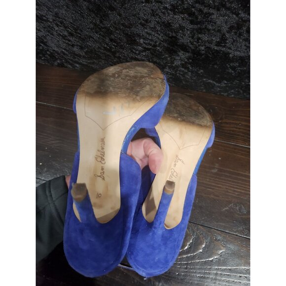 Sam Edelman Audrey Blue Suede Strappy Heels/Sz. 10M - Picture 7 of 7